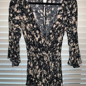 Free People floral tie romper